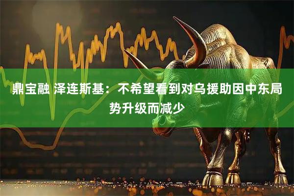 鼎宝融 泽连斯基：不希望看到对乌援助因中东局势升级而减少