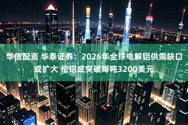 华信配资 华泰证券:2026年全球电解铝供需缺口或扩大 伦铝或突破每吨3200美元
